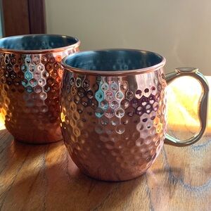 Hammered Copper Mugs Moscow Mule Set